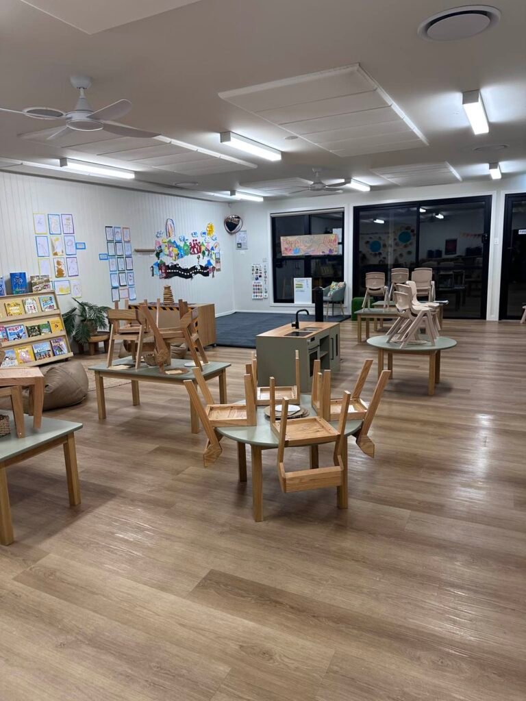 Children activity tables and floors after childcare cleaning on the Gold Coast
