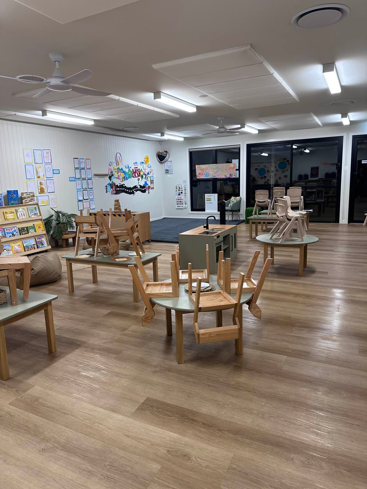 Children activity tables and floors after childcare cleaning on the Gold Coast
