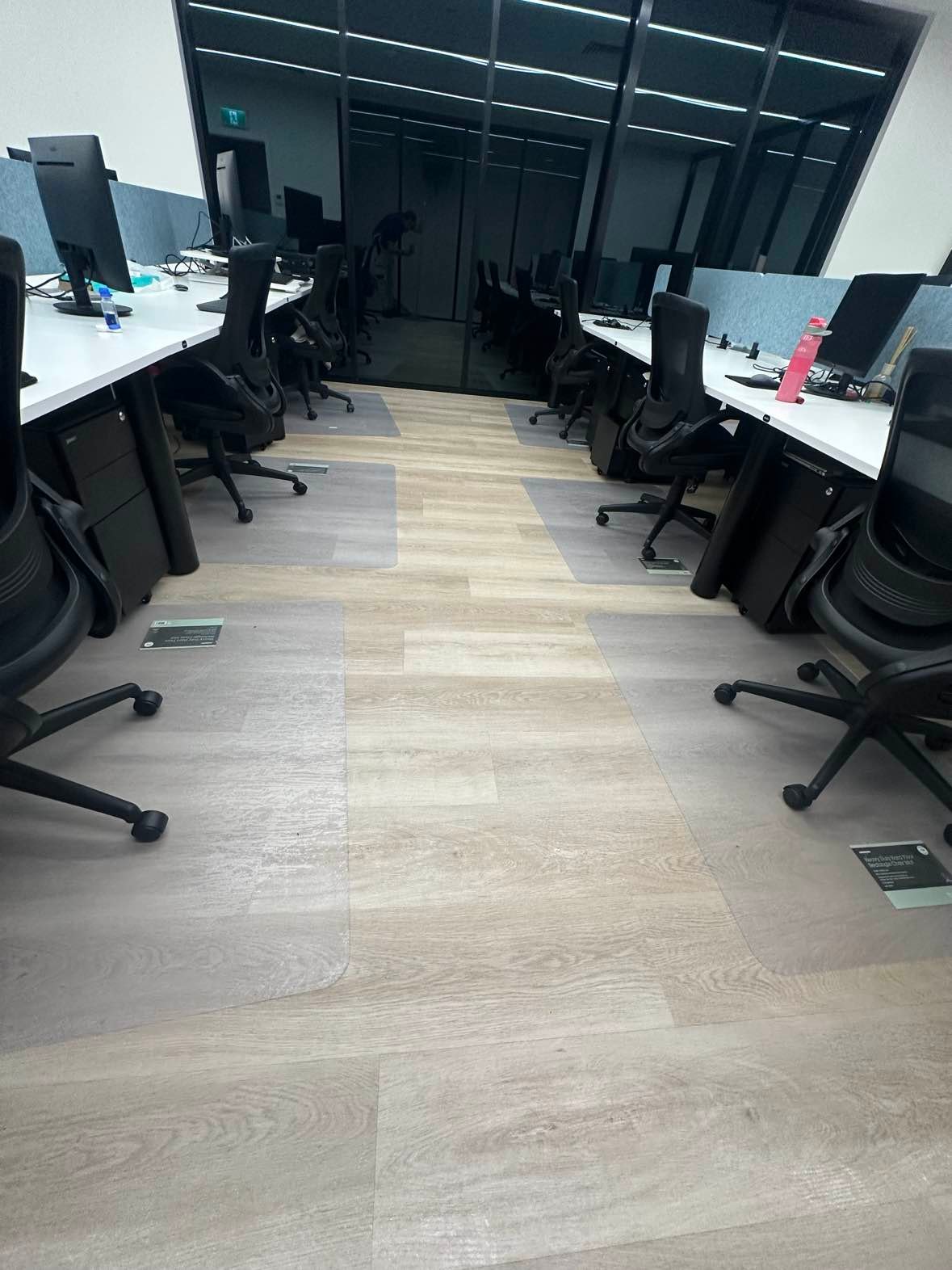 Open plan office desks and floors after office cleaning on the Gold Coast