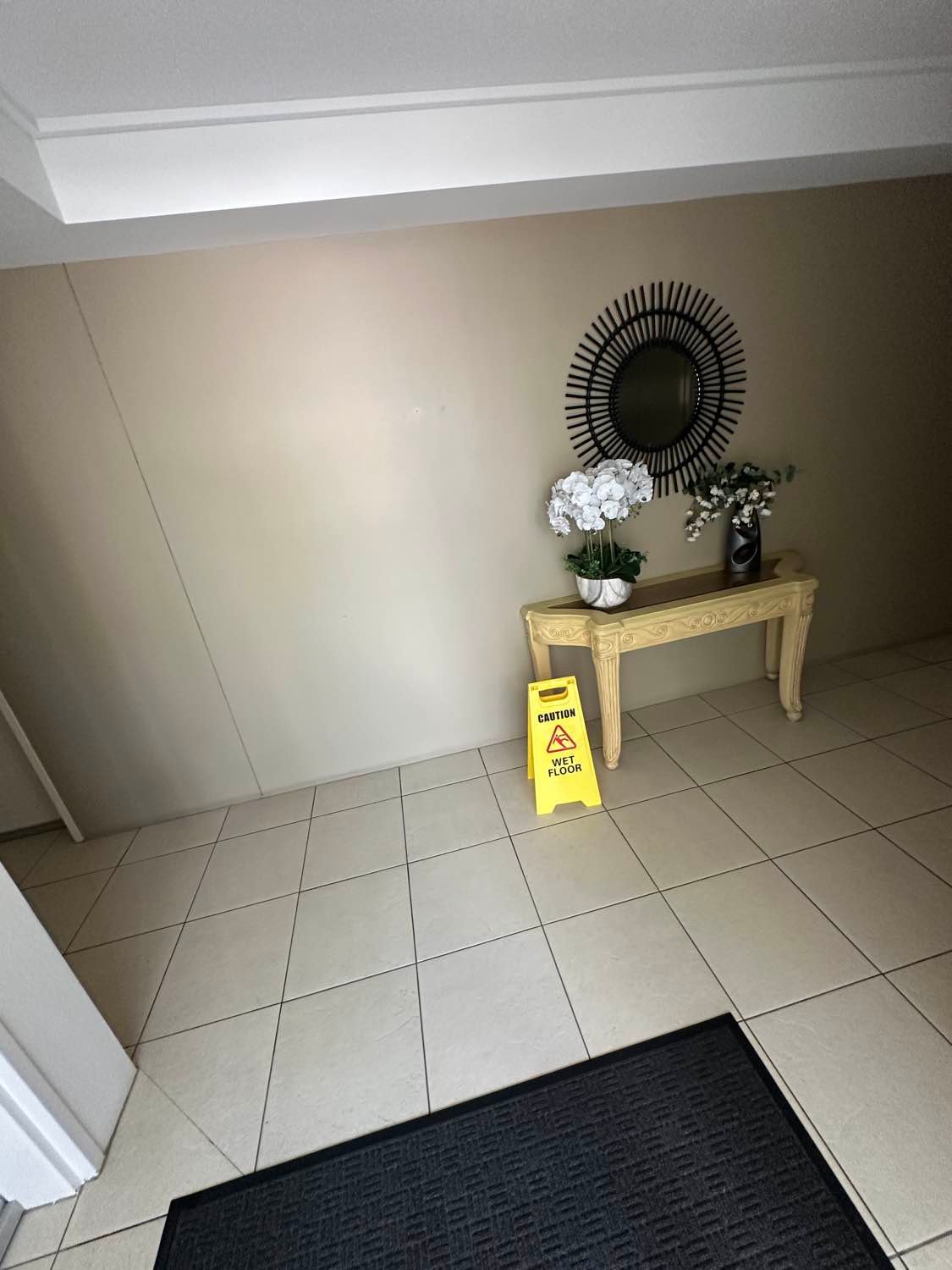 Building entry foyer mopped during strata cleaning on the Gold Coast