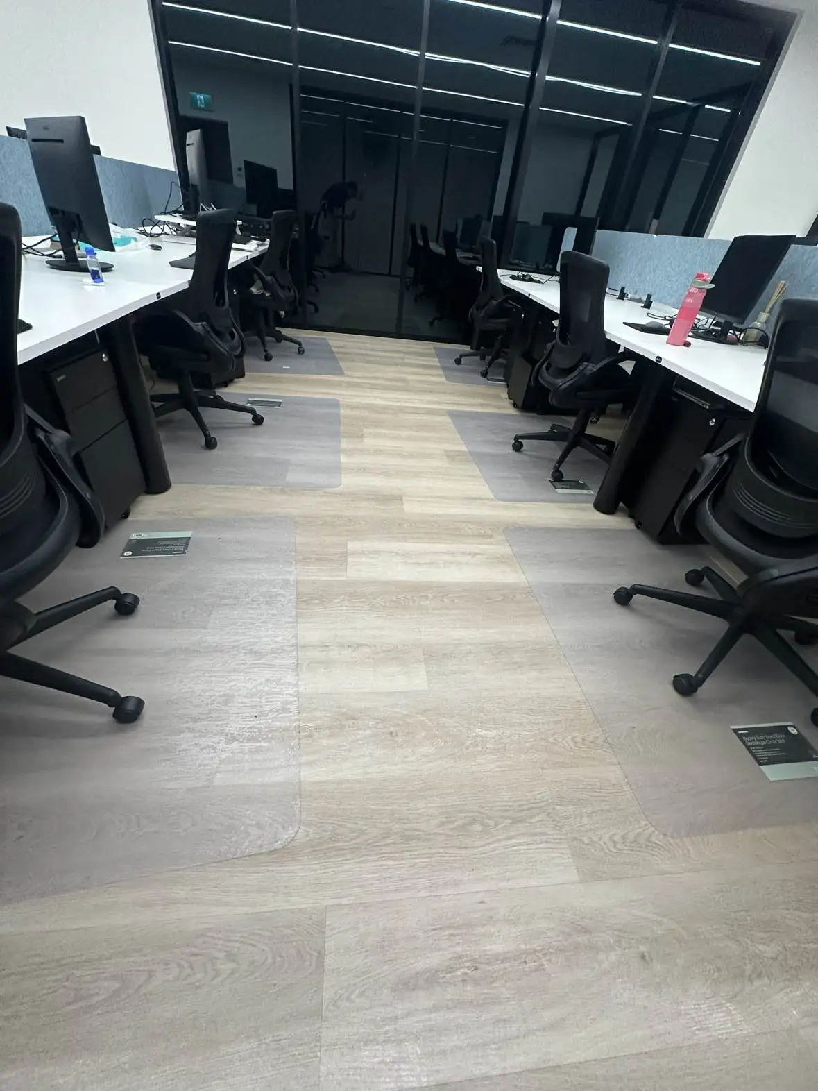 Open plan office desks and floors after office cleaning on the Gold Coast